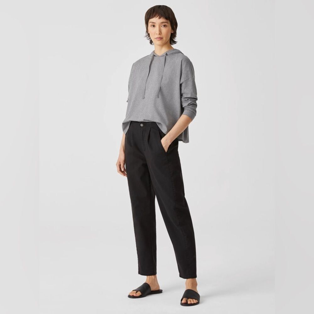 Eileen Fisher Organic Cotton Tapered Pants in Black size 6